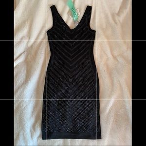 Black sequin for fitted dress